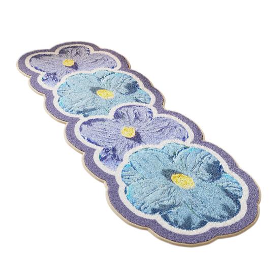 Ковер с цветочным узором из искусственного кашемира, нескользящий, моющийся, впитывающий, плюшевый, цветочный коврик для пола, декоративный ковер для гостиной, спальни, ванной комнаты