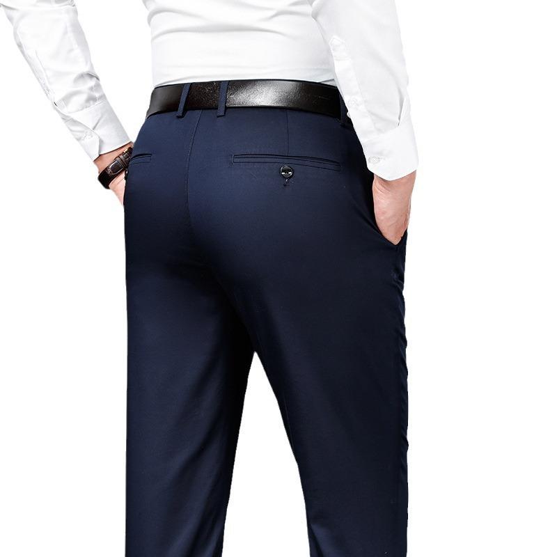 Весенние и летние тонкие мужские брюки business casual средней посадки модные свободные прямые брюки для среднего возраста