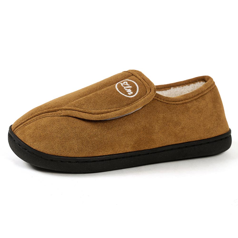 Slippers for Men Suede Leather Comfy Warm Plush Slip-on Shoes Non-Slip House Shoes Indoor/Outdoor