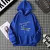 Dragonfly print Hooded Sweatshirts for Spring and Autumn 6813