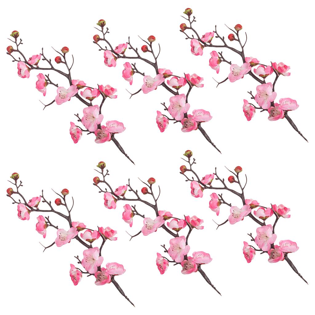 6pcs Plum Blossom Cake Decoration Flower Cupcake Toppers For Birthday Wedding Party Festival Dessert Ornament Cake Pick Pastry