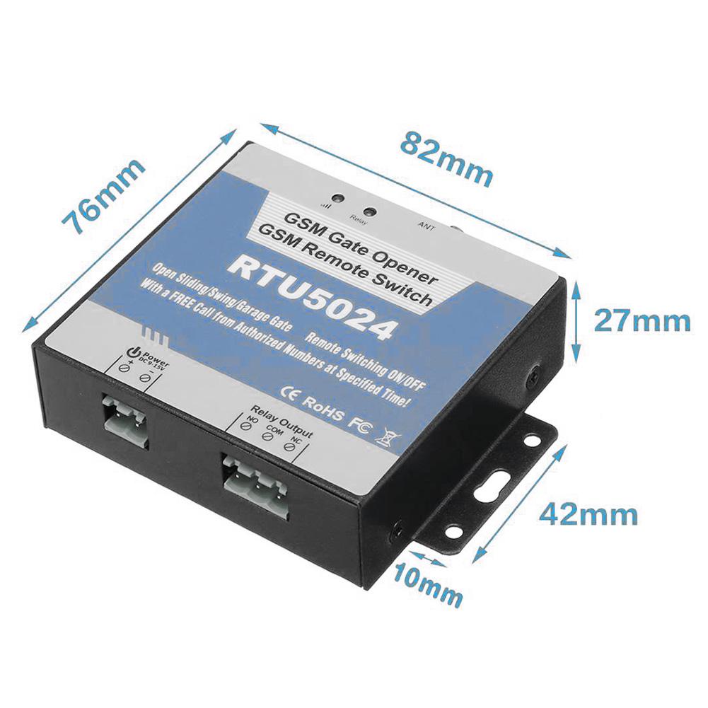 RTU5024 GSM Gate Relay Switch 850/900/1800/1900MHz Remote Control Wireless Door Access Opener with Antenna