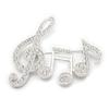 Brooch Treble Clef Musical Note Lapel Pin 16th Note Women Men Wedding KS52001 (Silver)