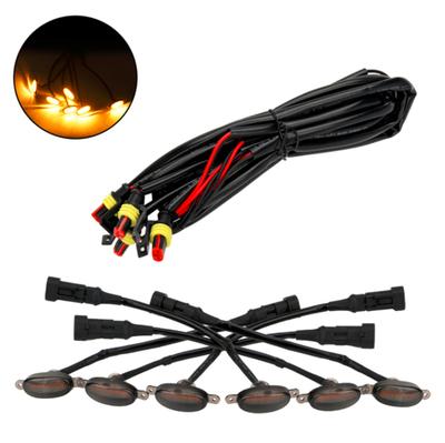 6 светодиодная фара передняя решетка, верхняя, для ford f150 f250 f350 raptor, янтарный цвет, абс