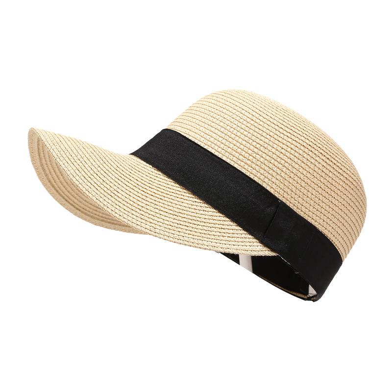 Women's Fashion Summer Sun Hat, Classic Solid Color, Casual Straw Cap, Outdoor Travel Beach Hat