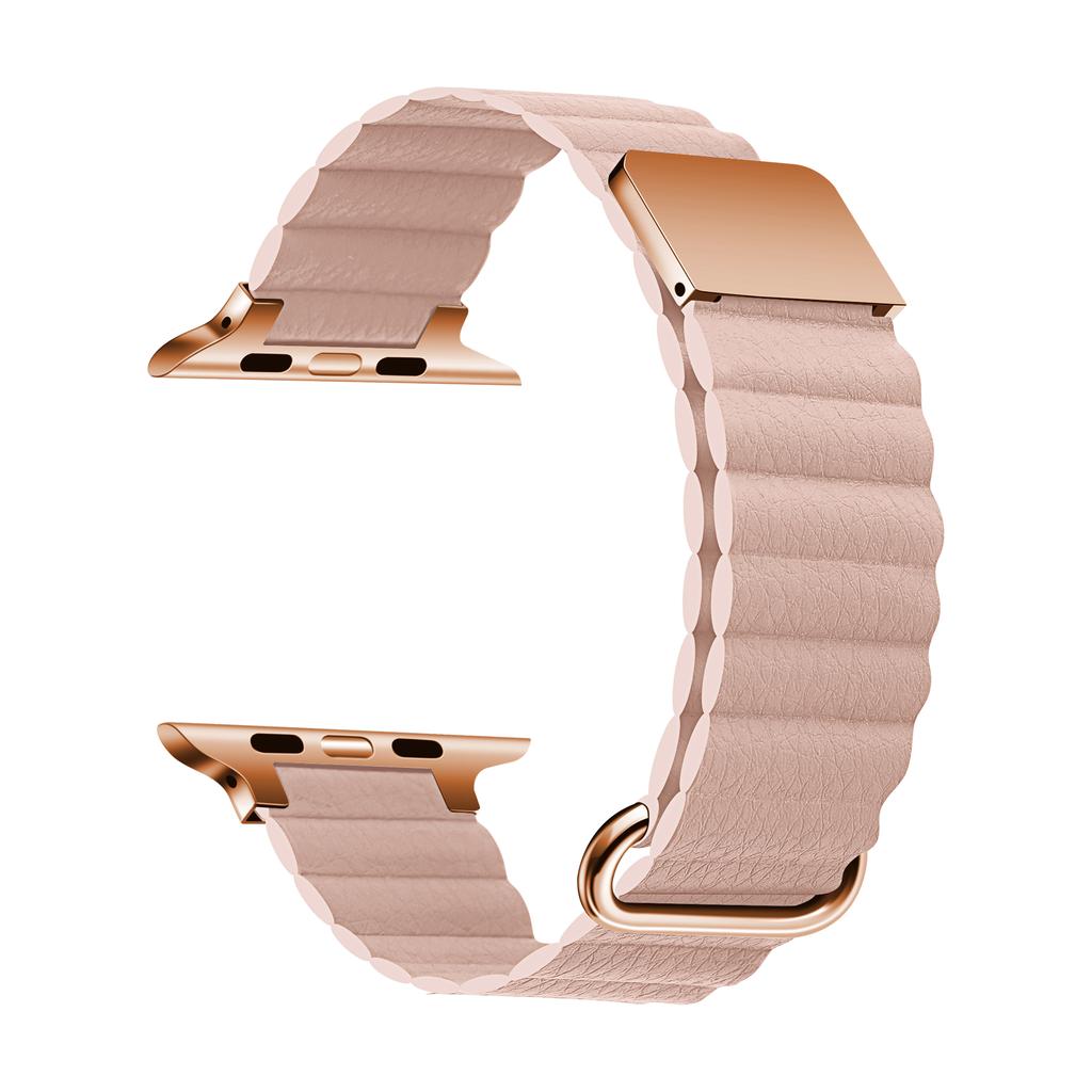 Кожаный магнитный ремешок для Apple Watch Ultra Band 49 мм 44 мм 40 мм 41 мм 45 мм 38/42 мм женский браслет-петля iWatch Series 9 8 7 SE 6