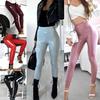 Ayollar Slim Shimlar Yuqori Bel Kundalik PU Teri Legginslar Shimlar Stretch Kuz Va Qish