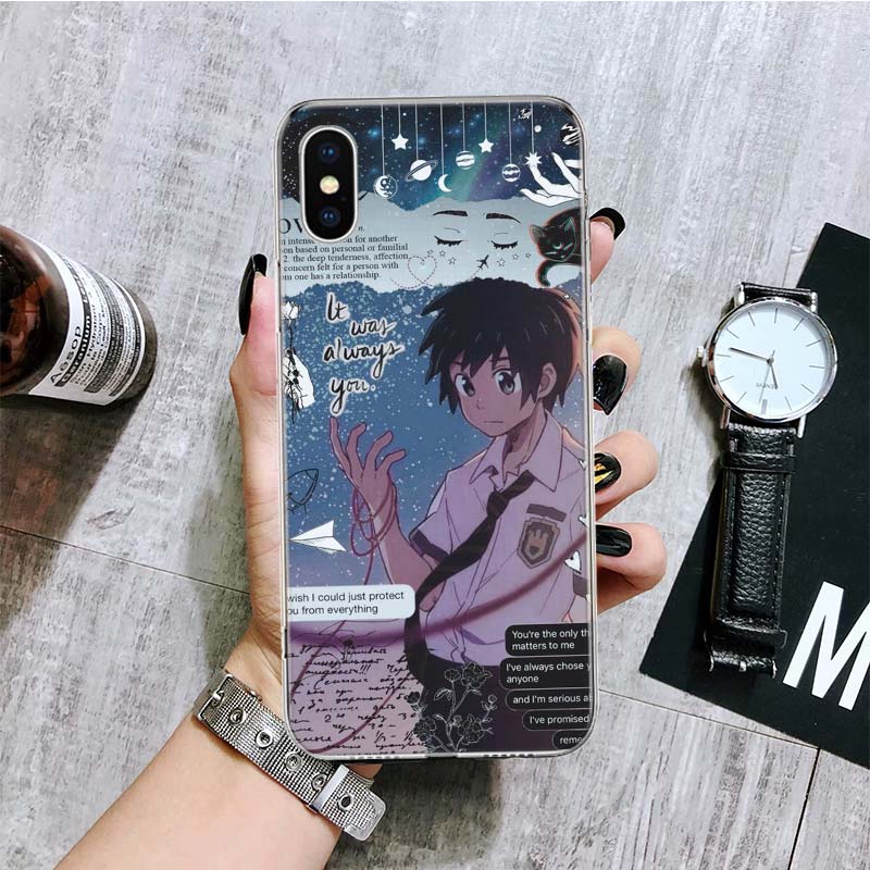 Kimi No Nawa Анимация аниме Чехол для телефона Для iPhone 17 Air 16 15 Plus 11 14 Pro Max 13 Mini 12 7 8 + SE Узор Арт Индивидуальный Co