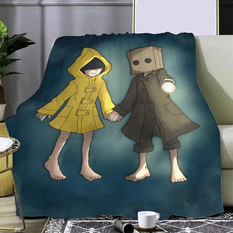 Плед с принтом хоррор-игры Little Nightmares Пледы для пикника Теплый плед Мягкий удобный плед Для дома в путешествие Подарок на день рождения