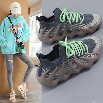 Корейская версия летающих тканых кокосовых туфель, женские осенние новые дышащие кроссовки для отдыха, фитнеса и спорта