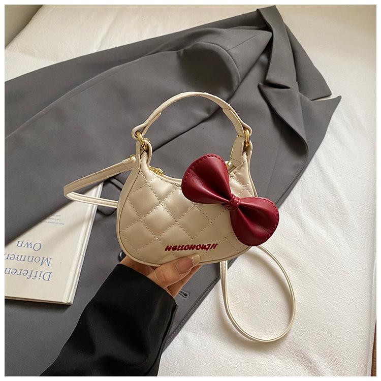 Мини сумка кроссбоди с бантом, Модная, Простая и Стильная, Повседневная ромбовидная сумка на одно плечо