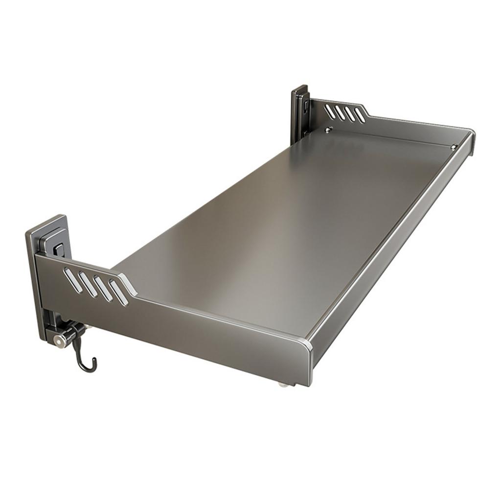 Wall Mount Kitchen Shelf Carbon Steel Punch Free Multifunctional Floating Shelf Hanging Spice Rack