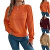 Women's Solid Color Round Neck Mesh Long Sleeves Pull-over Sweater