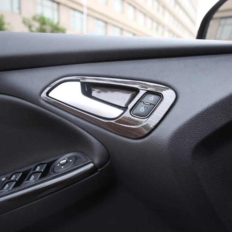 Three Styles of ABS Car Inner Door Handle Cover Door Bowl Protective Trim Sticker for Ford New Focus 3 4 2015 - 2018 Accessories