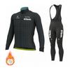Men Women Cycling Jersey Set Long Sleeve Thermal Fleece Winter Bike Riding Outfit Road