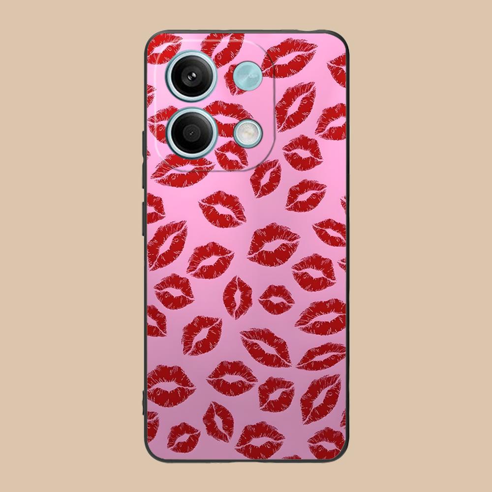 Милый Матовый TPU Чехол для Мобильного Телефона с Поцелуем Губ для POCO F8 F7 F6 F5 F4 F3 F2 Pro GT C75 C71 C65 C61 C40 Pro Ultra Цветной Чехол