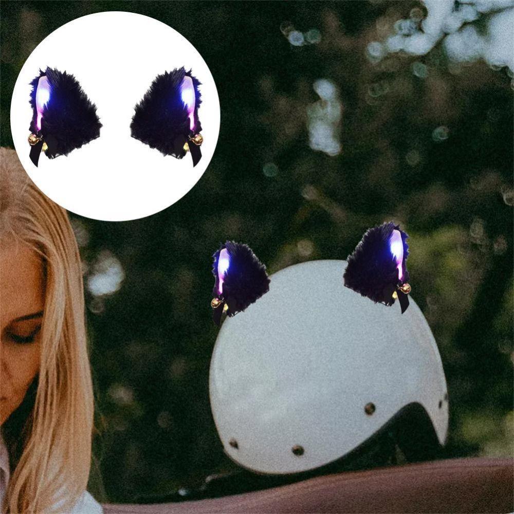 1pair Eye-Catching Motorcycle Helmet Decoration Personalized Helmet LED Light Helmet Customization