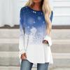 Women's Fashionable Loose Mid-length Round Neck Pullover Christmas Printed Raglan Sleeves Long-sleeved Casual Top