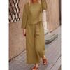 Женский повседневный комплект из двух предметов: широкие длинные брюки на осень/зиму 2024 года - однотонный