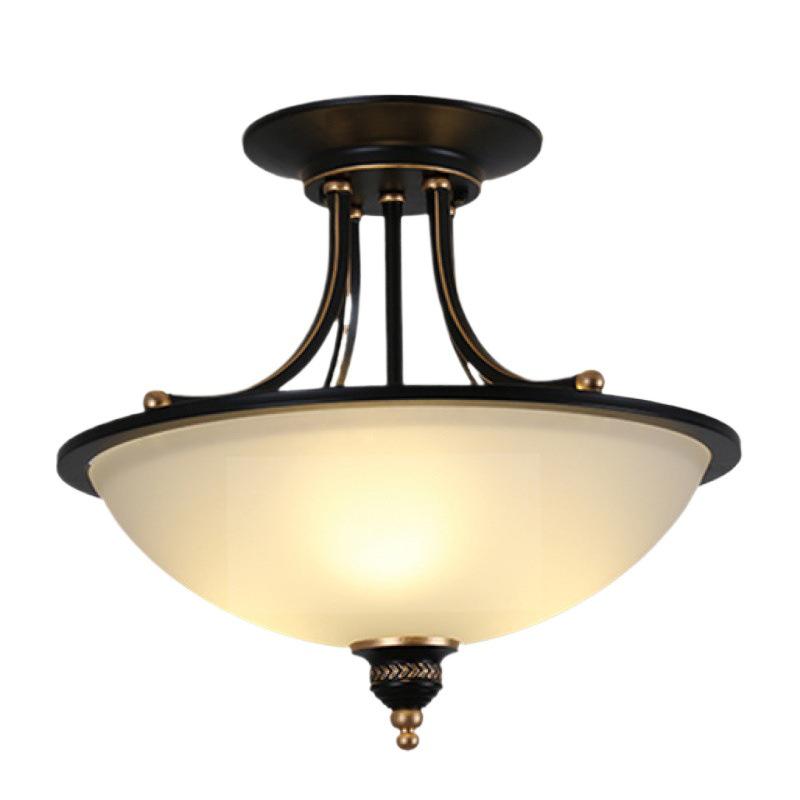 American Retro Semi-Flush Mount Chandelier for Modern Living Spaces - Bedroom, Dining Room, Balcony, Hallway, and Foyer Lighting.