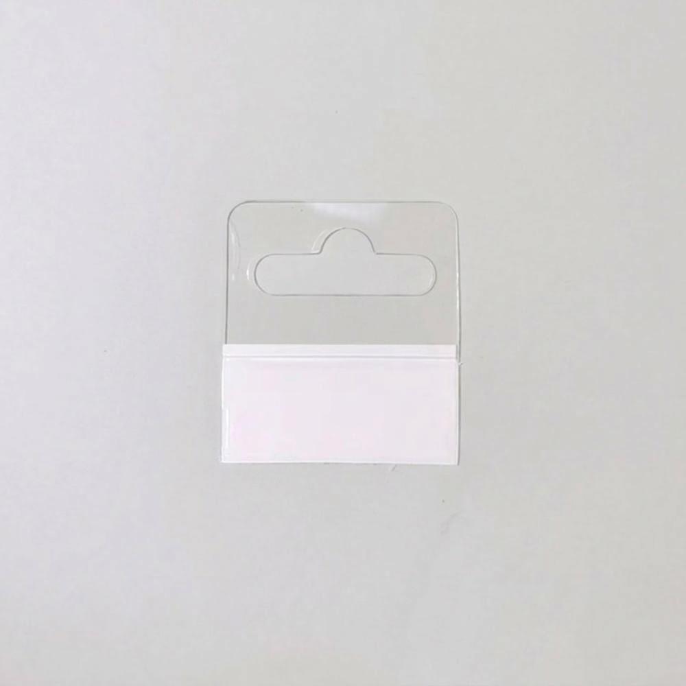 100PCS PET Plastic Adhesive Hang Tabs Self-Adhesive Store Retail Hang Tabs Merchandise Package