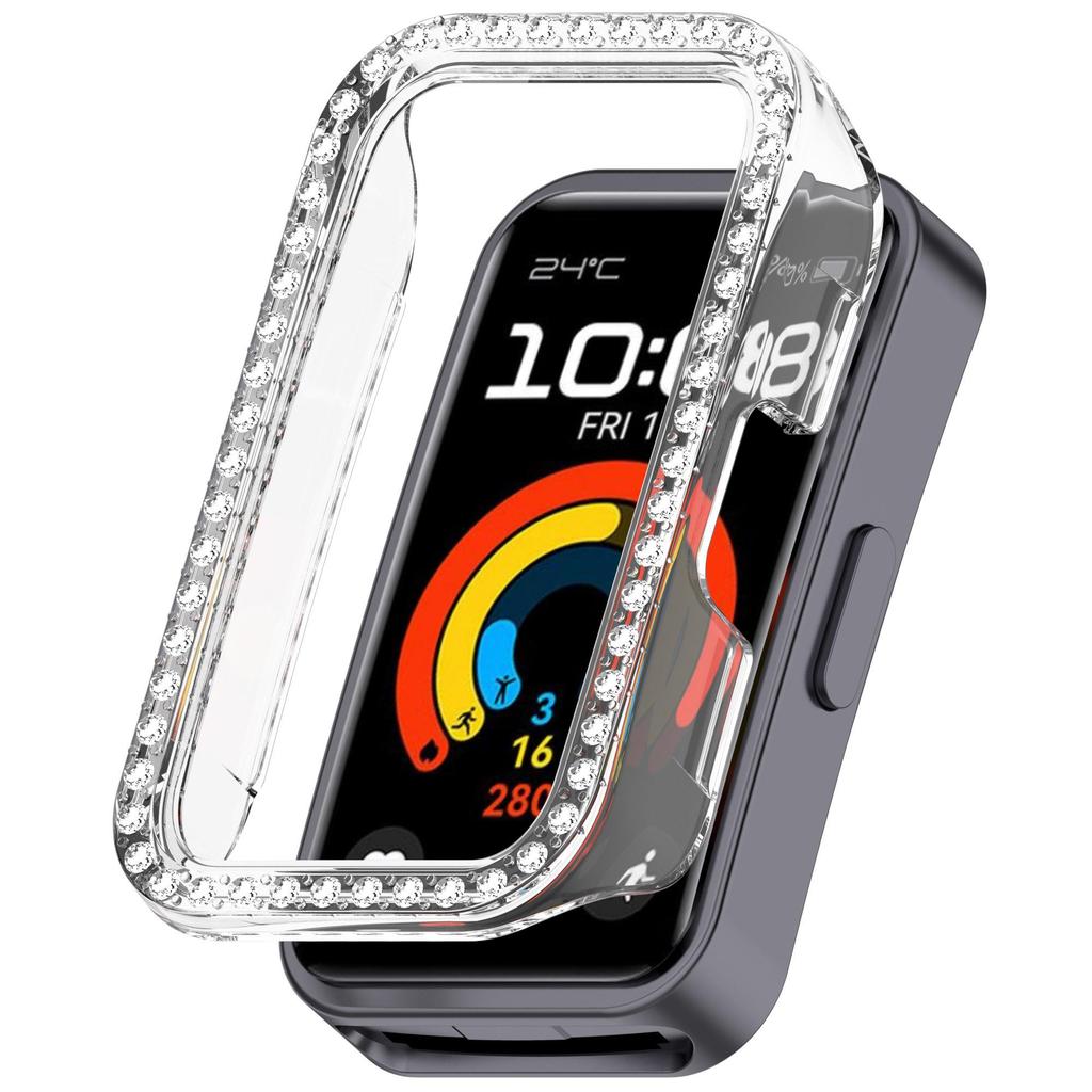 Чехол-бампер с бриллиантовым кристаллом для HUAWEI Band 10 9 8, полузащитный, устойчивый к царапинам, защитная рамка, крышка края