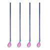 4Pcs Multicolor Long Straw Spoon 18/10 Stainless Steel Straight Reusable Straw Bar Party Cocktail Coffee Stirring Drinking Spoon