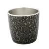 Osaka Tinware (Suzuki) 100% Tin Sake Cup, Flowers, Birds, Wind and Moon, Black, Gift Wrapping Available