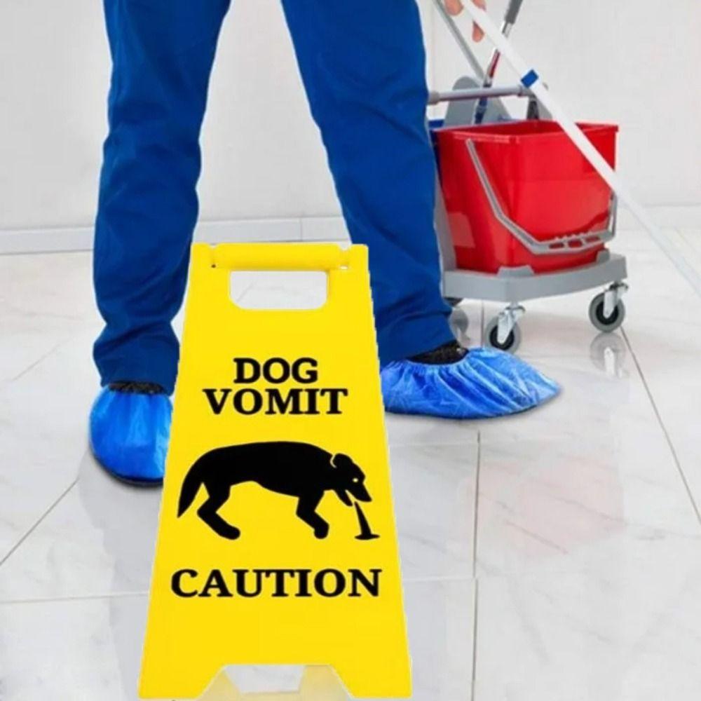 2 PCS Safety Dog Vomit Sign Wet Floor Cat Vomit Sign Funny Warning Sign  Decoration