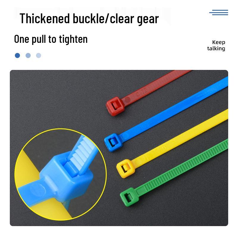 100-Pack Colored Nylon Self-Locking Cable Ties 4x200mm - White & Black