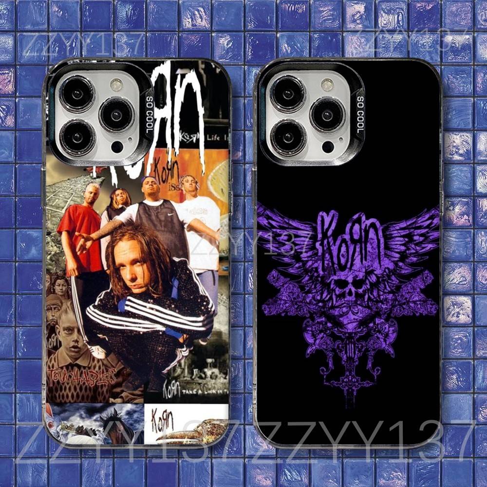 K-Korn Metal Rock Band Phone Case For iPhone 16,15,14,13,12,11,8,7,Pro,Max,Plus,Mini,XS,SE Shockproof Matte Cover