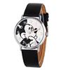 Детские часы Disney Mickey Cartoon Модные часы Ремешок из ПУ кожи Кварцевые часы Подарок на день рождения для студентов мальчиков и девочек