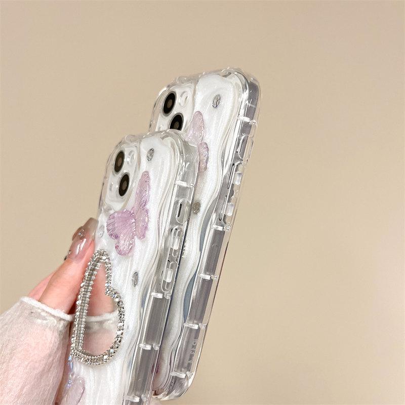 Зеркальный чехол с розовым сердечком и бабочкой для iPhone 15, 14, 13, 12, 11 Pro Max XR XS, Huawei Mate 60 Pro P50 40 30, чехлы для защиты от падения «все включено»