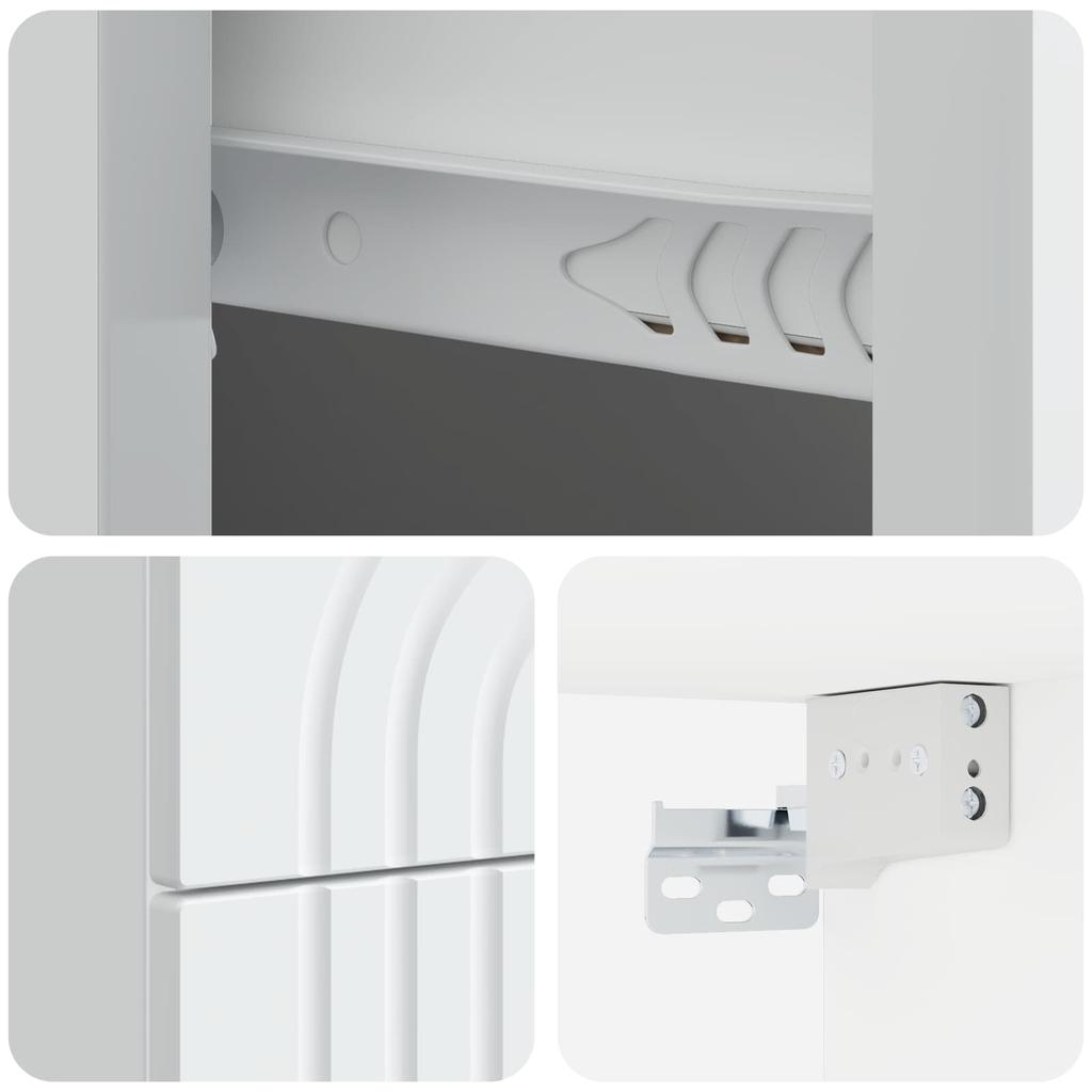 Wall Mounted Nightstand White 33 x 34.5 x 40 cm Particleboard