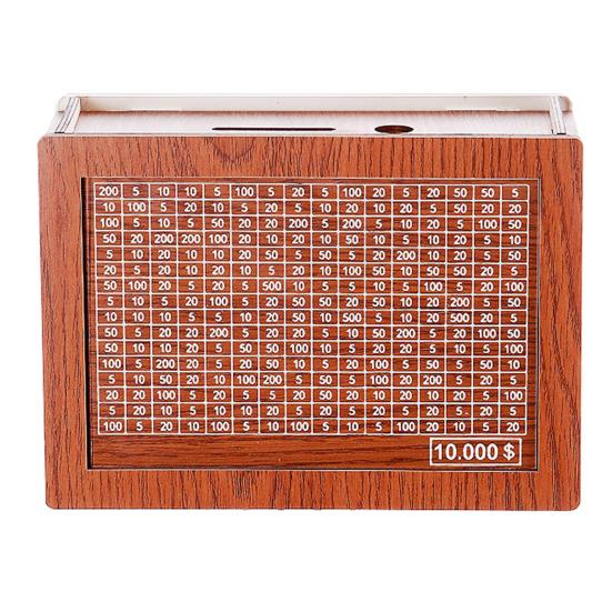 Деревянная копилка со счетчиком-маркером, большая емкость, фунты стерлингов в долларах США, копилка, контейнер для монет, контейнер для наличных денег, банка для экономии денег для детей и взрослых