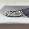 Luoxi Temple European & American S925 Silver Oval Pave Half-Diamond Ring