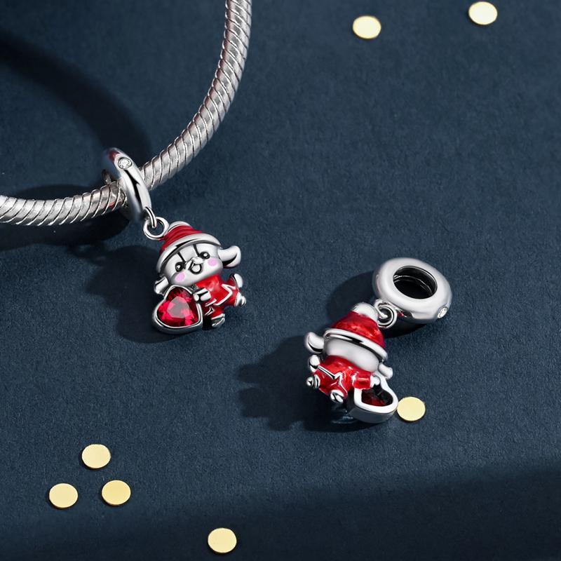 Copper Charms New Year Series Red Boy Girl Lucky Cat Koi Beads Pendant Fit Original Bracelet Diy Jewelry For Women