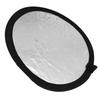 Disc Light Reflector 11.8in Round Silver White Collapsible Double Sided Photo Reflector for Photography