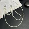 Сердечко DIY Жемчужная цепочка для телефона, Сумка-сетка на нитке из мелких бусин, Ремешок через плечо, Предотвращающий потерю, для женщин, Модный аксессуар
