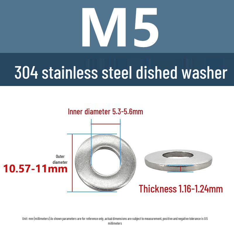 Yigu Yigu 304 Stainless Steel Round Flat Anti-Loosening Washers M3/M4/M8/M10