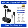 2025 Оригинальные проводные наушники Type-C для Samsung Galaxy S25 S24 S23 S22 S21 Ultra 3,5 мм AUX Наушники-вкладыши Note20 A54 A53 Наушники Xiaomi
