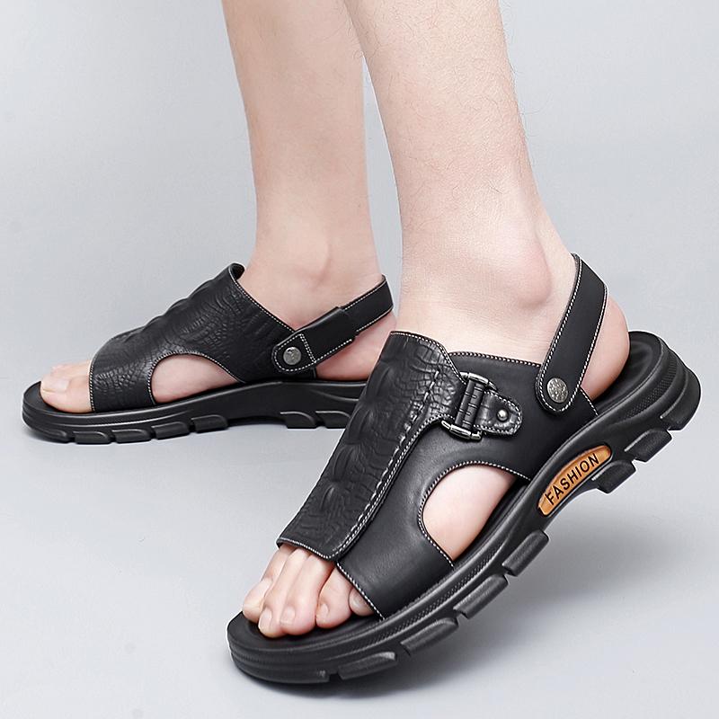 Модные сандалии мужские летние модные сандалии с открытым носком на толстой подошве деловые сандалии дышащие высококачественные сандалии для походов на открытом воздухе с противоскользящим покрытием