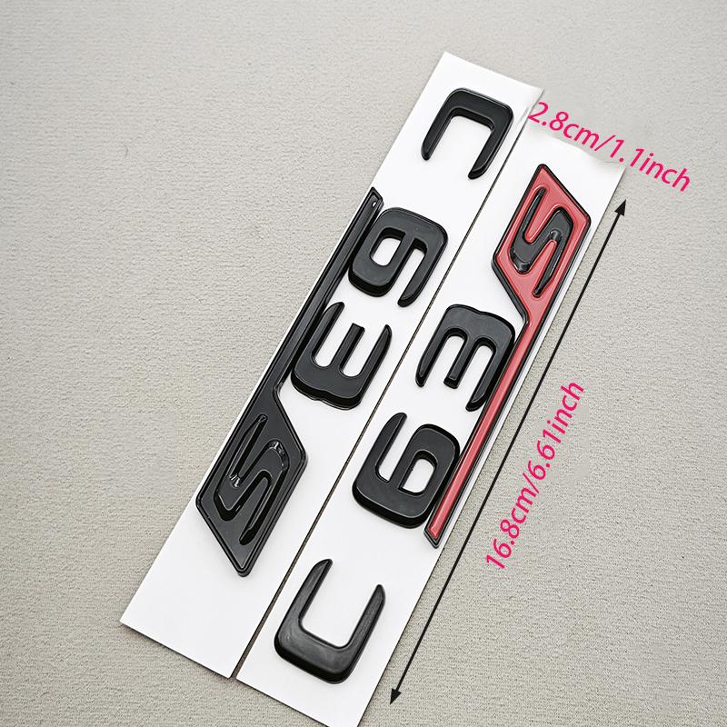 For Mercedes Benz AMG C63S Auto Tail Accessories New 3D ABS Car Styling Logo C63S Badge Sticker Rear Trunk Emblem Decals AV1
