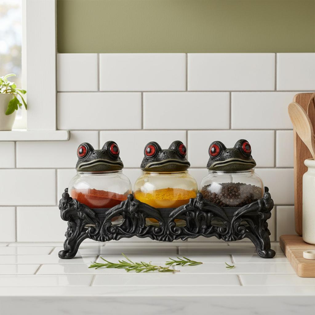 Набор из 3-х баночек для специй в виде лягушек Пустые Прозрачные Банки для Специй Контейнеры для Специй Кухонный Декор для Специй Чайных Листьев