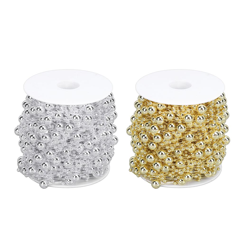 1 рулон жемчужных бусин, цепочка из искусственного жемчуга, отделочная нить для цветочного венка, свадебного букета, вечеринки