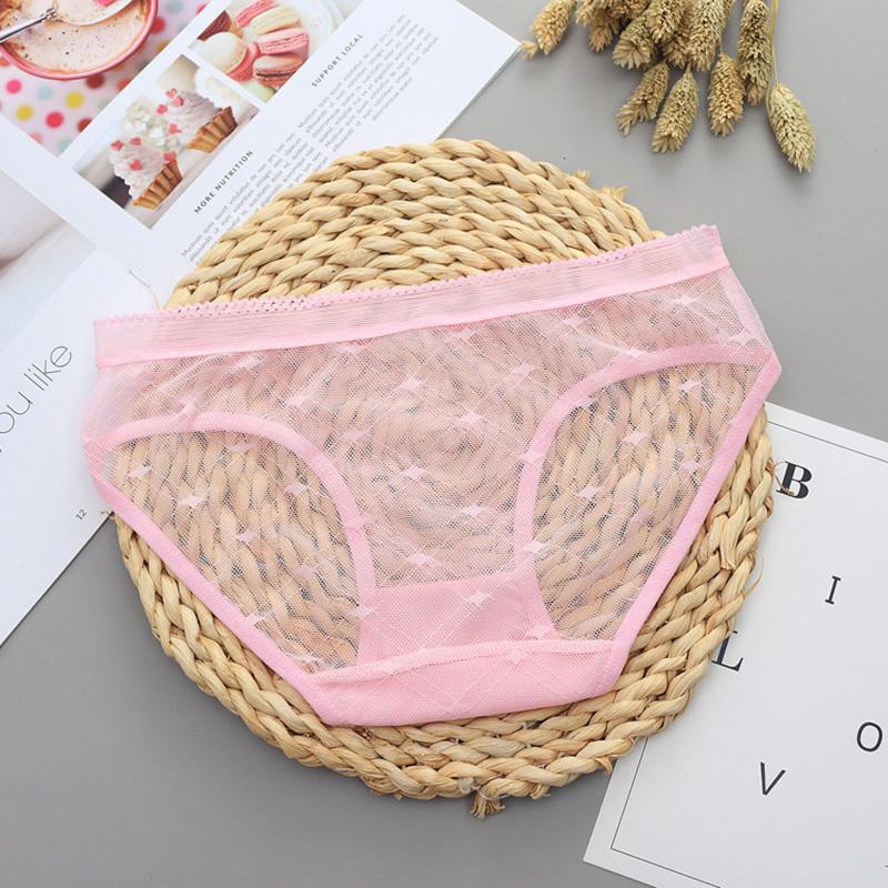 Sexy Net Yarn Panties Women Low Waist Transparent Briefs K142