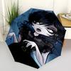 Wednesday Addams Print Automatic Umbrella, 8 Rib Iron Frame, Plastic Handle, Suitable for Outdoor Travel &Daily , Ideal Gift