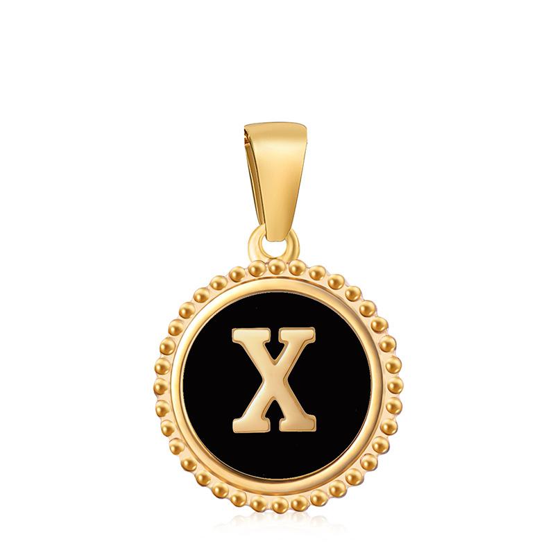 Новый кулон с черной буквой в виде капли масла, кружево 18 карат, классический универсальный нишевый дизайн кулона
