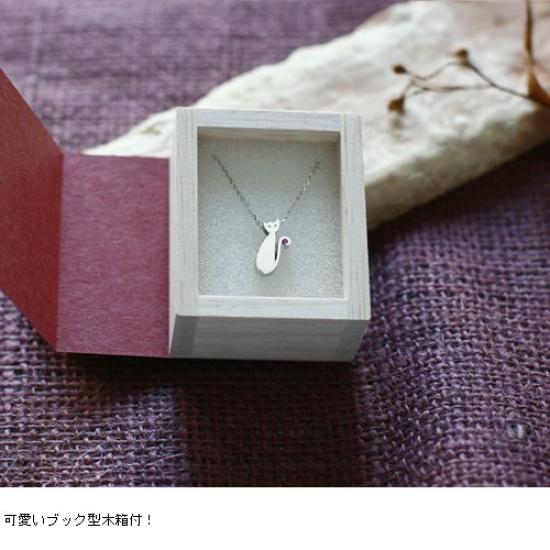 [облачные украшения] Cloud Jewelry CN-1r Кулон-кошка с рубином Женское ожерелье [В комплекте деревянная подарочная коробка] Стерлинговое серебро 925 cn-1r