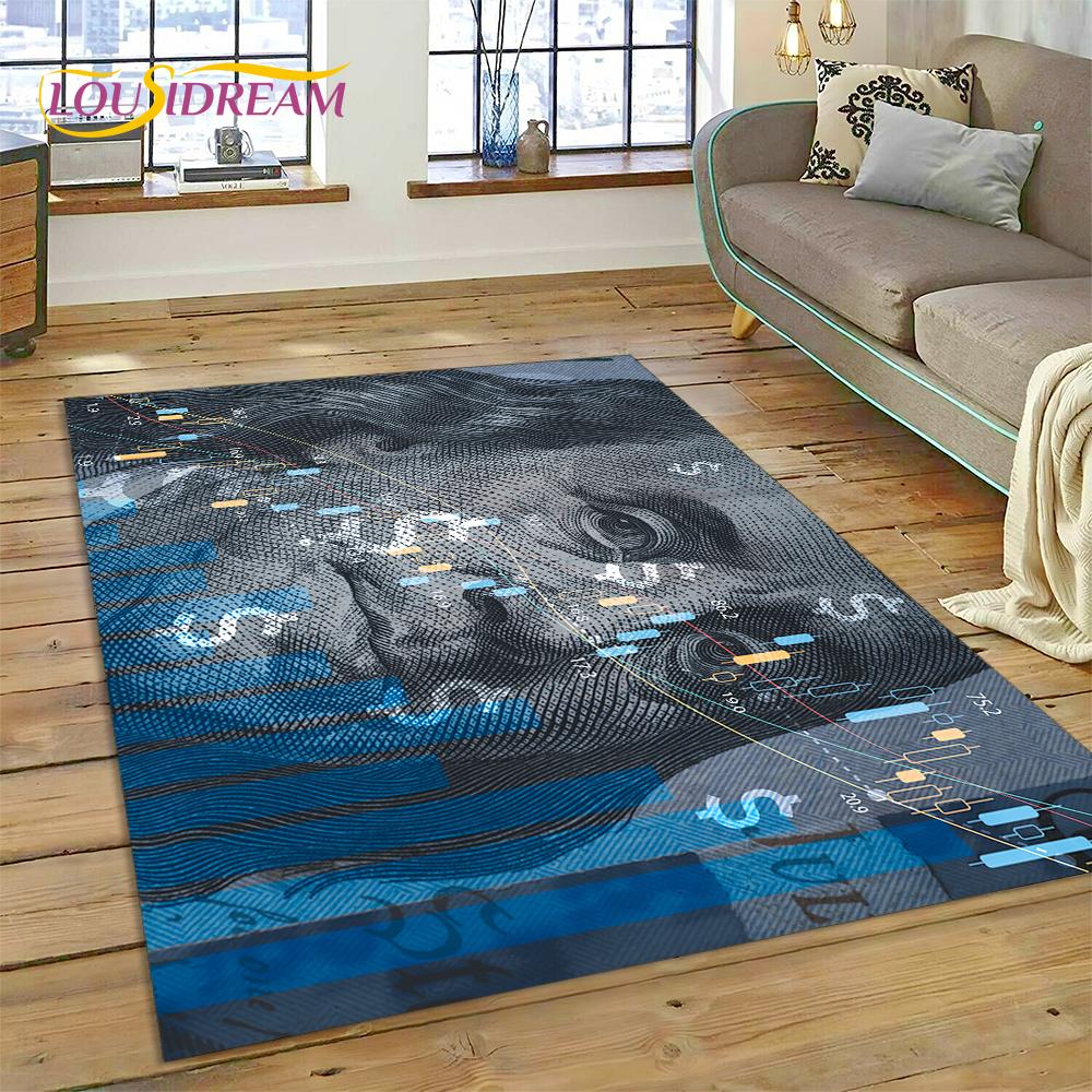 3D богатый доллар евро фунт деньги мультфильм ковер для спальни гостиной домашний диван украшение, детский большой декор напольный коврик